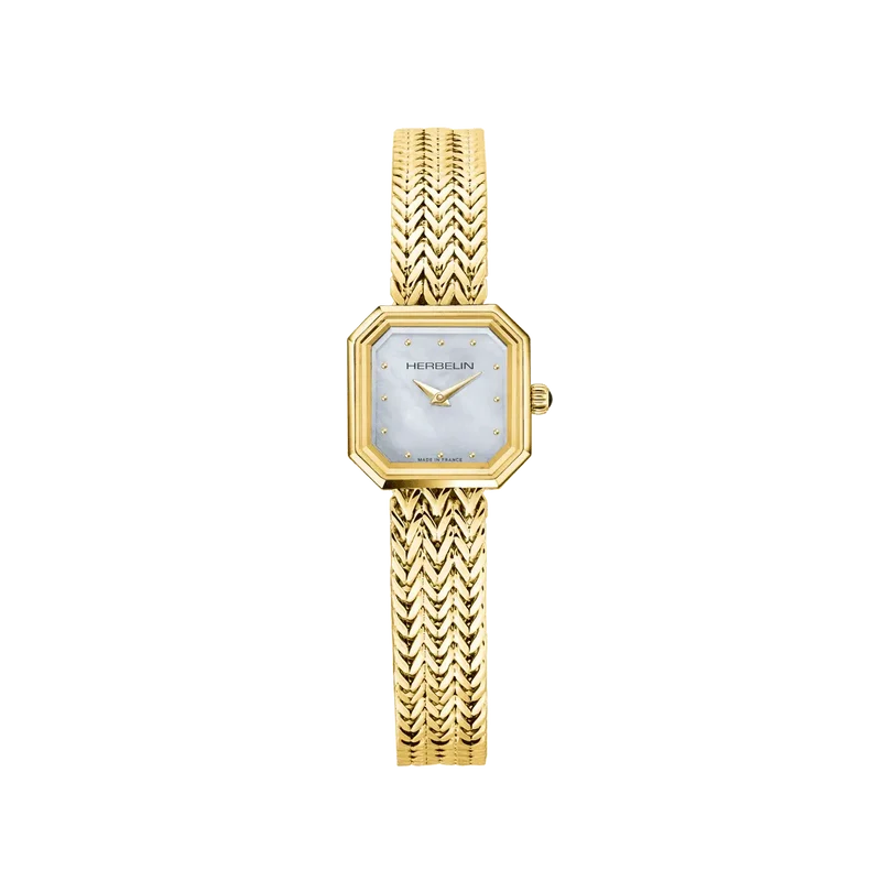 Michel Herbelin - Montre Octogône Bracelet Tissé Doré 17436BP19