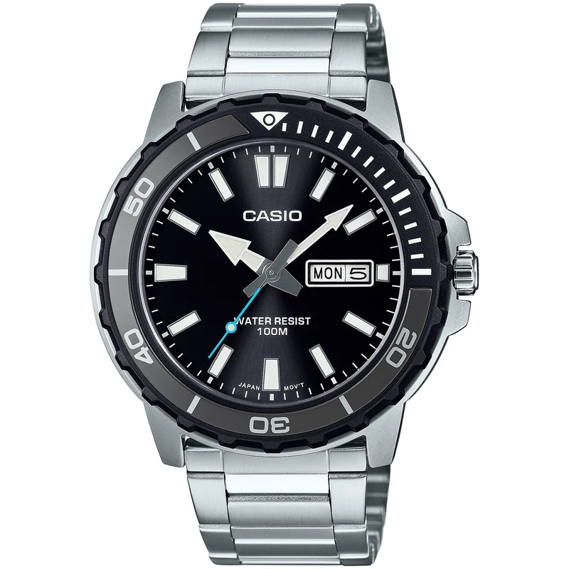 Montre Casio Homme MTD-125D-1A3 Quartz Analogique Argent Noir