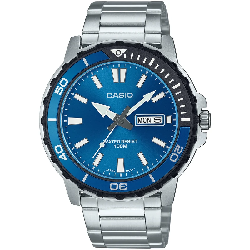 Montre Casio Homme MTD-125D-2A1 Quartz Analogique Argent Bleu