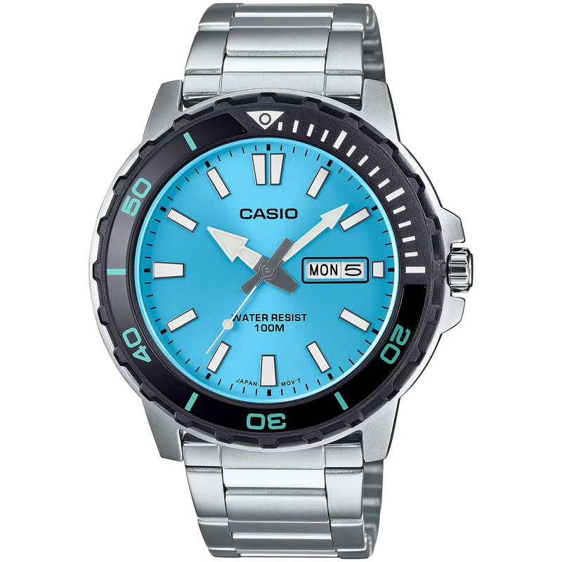 Montre Casio Homme MTD-125D-2A3 Quartz Analogique Argent Bleu