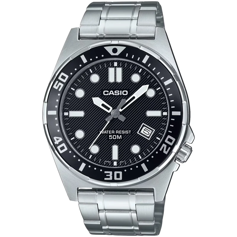 Montre Casio Homme MTD-135D-1A Quartz Analogique Argent Noir
