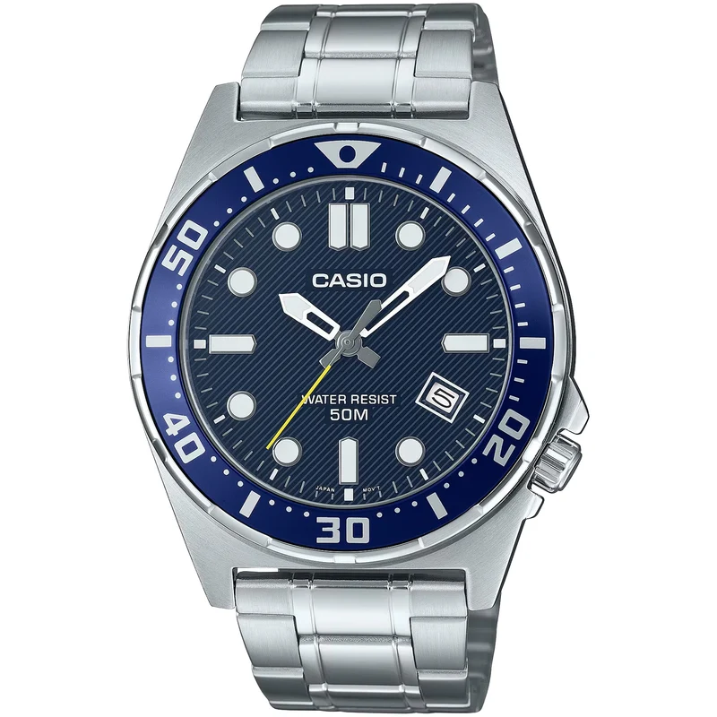 Montre Casio Homme MTD-135D-2A Quartz Analogique Argent Bleu