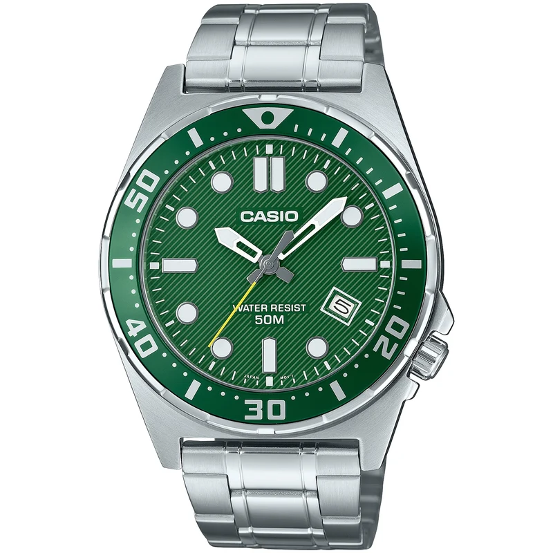 Montre Casio Homme MTD-135D-3A Quartz Analogique Argent Vert