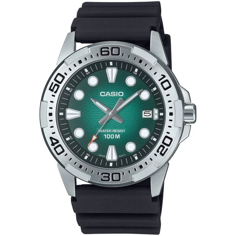 Montre Casio Homme MTD-140-3A Quartz Analogique Argent Vert