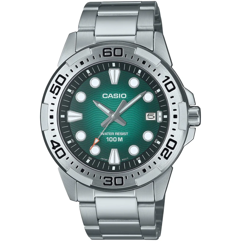 Montre Casio Homme MTD-140D-3A Quartz Analogique Argent Vert