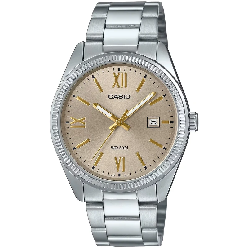 Montre Casio Homme MTP-1302DD-9A Quartz Analogique Argent Beige