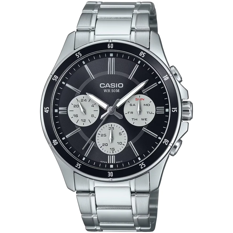 Montre Casio Homme MTP-1374D-1A3 Quartz Analogique Argent Noir
