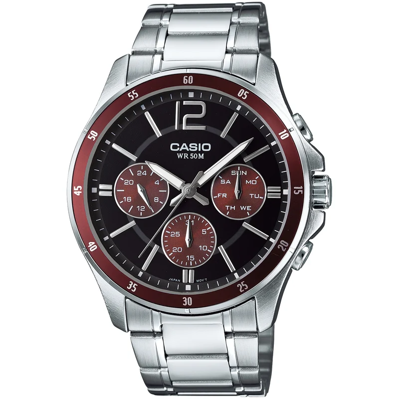 Montre Casio Homme MTP-1374D-5A Quartz Analogique Argent jaune