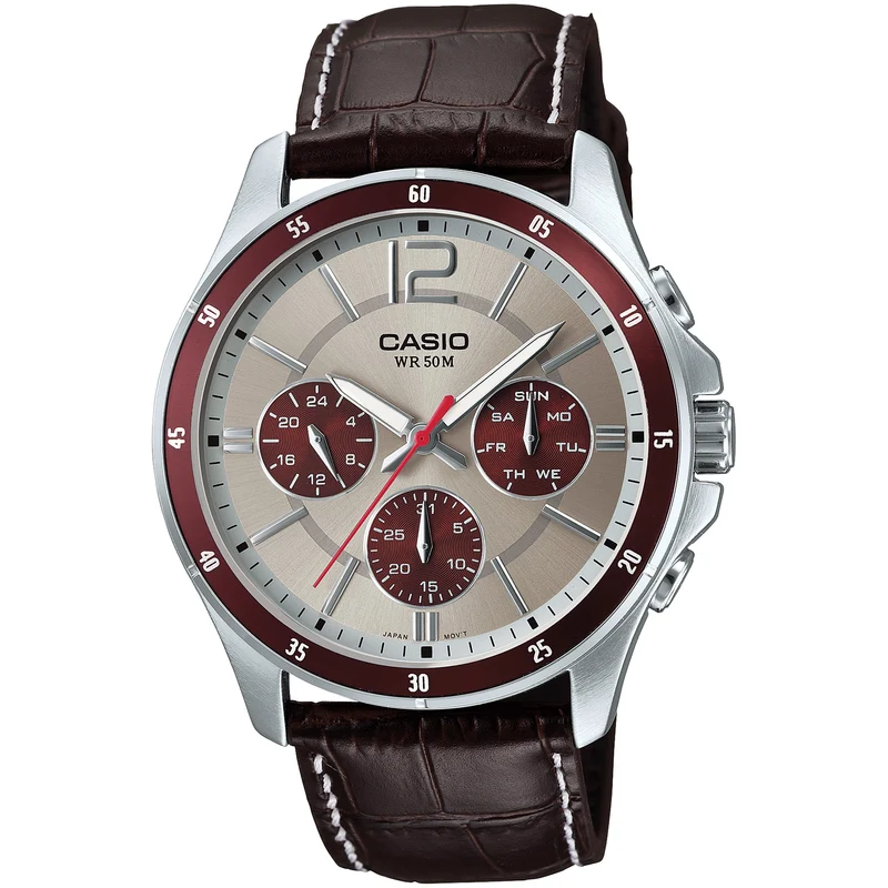 Montre Casio Homme MTP-1374L-7A1 Quartz Analogique Argent Beige