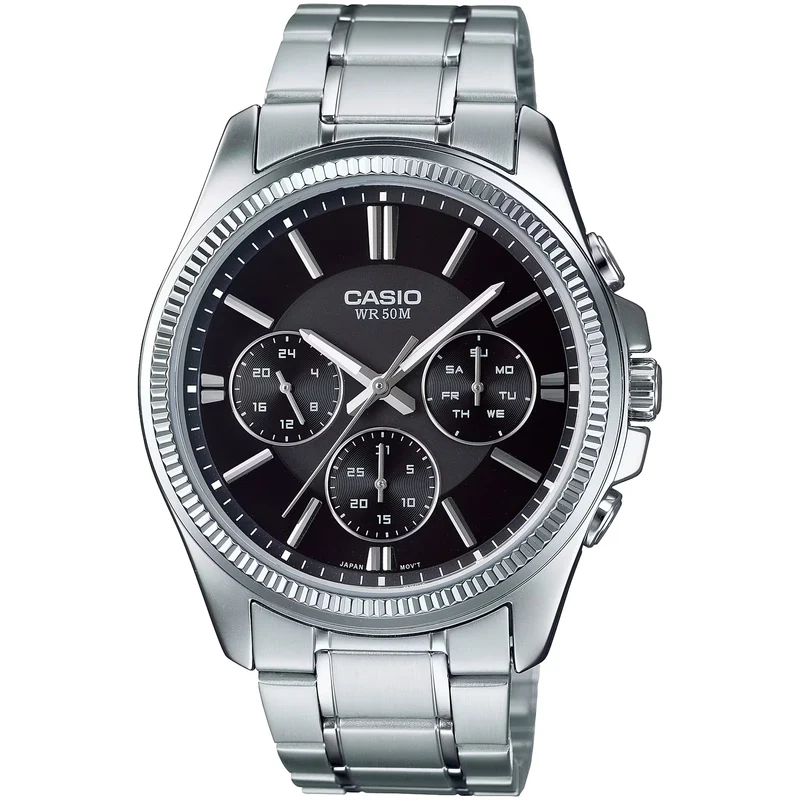 Montre Casio Homme MTP-1375D-1A Quartz Analogique Argent Noir