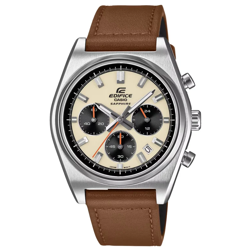Montre Casio Edifice EFB-730L-7A Homme Argenté Cuir Marron