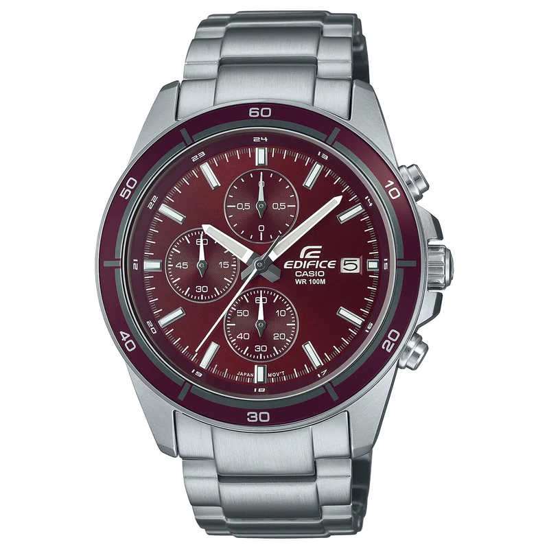 Montre Casio Edifice EFR-526D-5C Homme Argenté Rouge