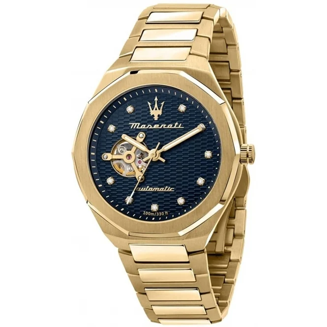 Maserati - Montre Automatique Dorée & Cristaux