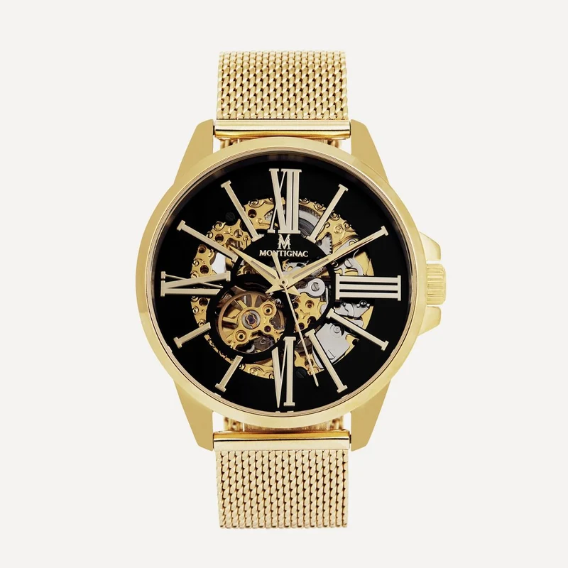 Montignac - Montre Homme Automatique Acier Chiffres Romains