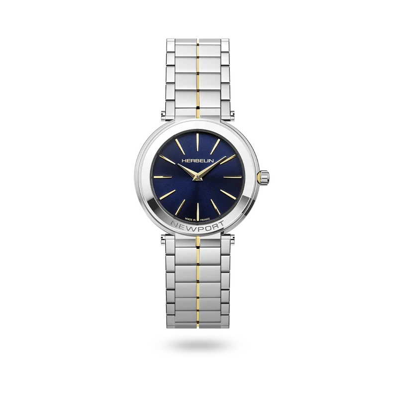 Michel Herbelin - Montre Newport Slim Cadran Bleu & Doré