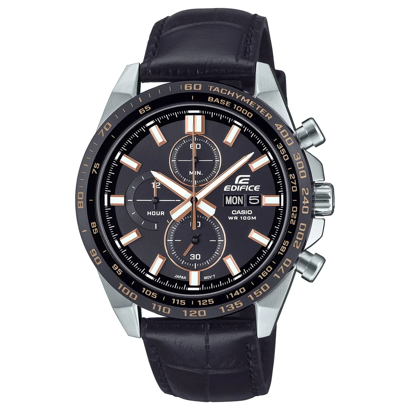 Montre Casio Edifice EFR-574BL-1A Homme Noir Cuir