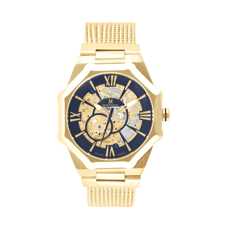 Montignac - Montre Octagon Automatique Cadran Doré