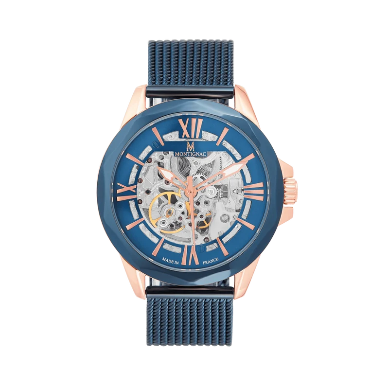 Montignac - Montre Round Automatique Bleue