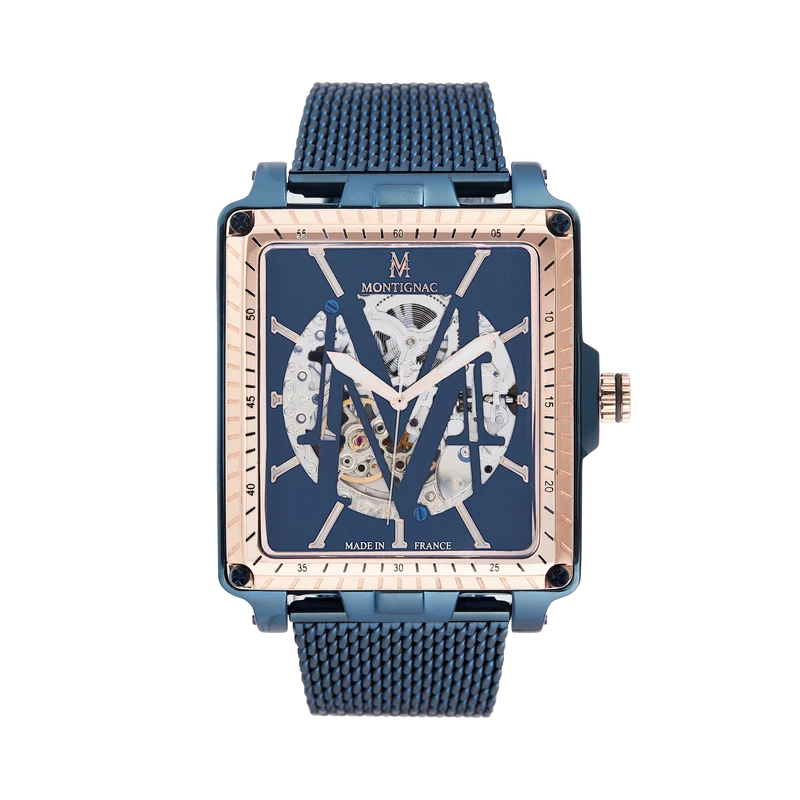 Montignac - Montre Square Automatique Bleue