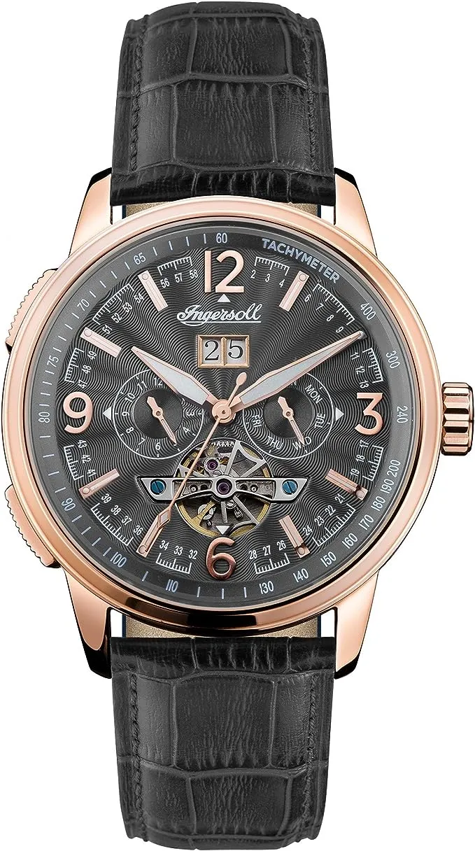 Ingersoll - Montre Homme Automatique Noir Cuir