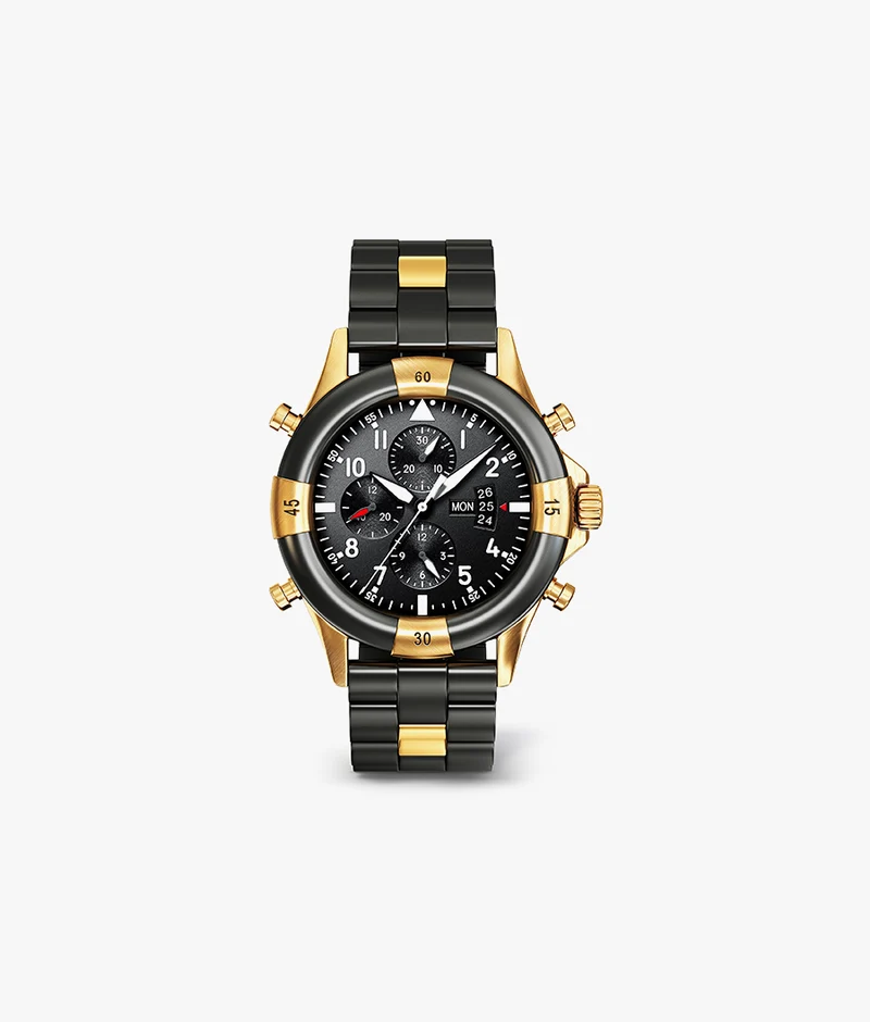 Golden Black Analog Automatic