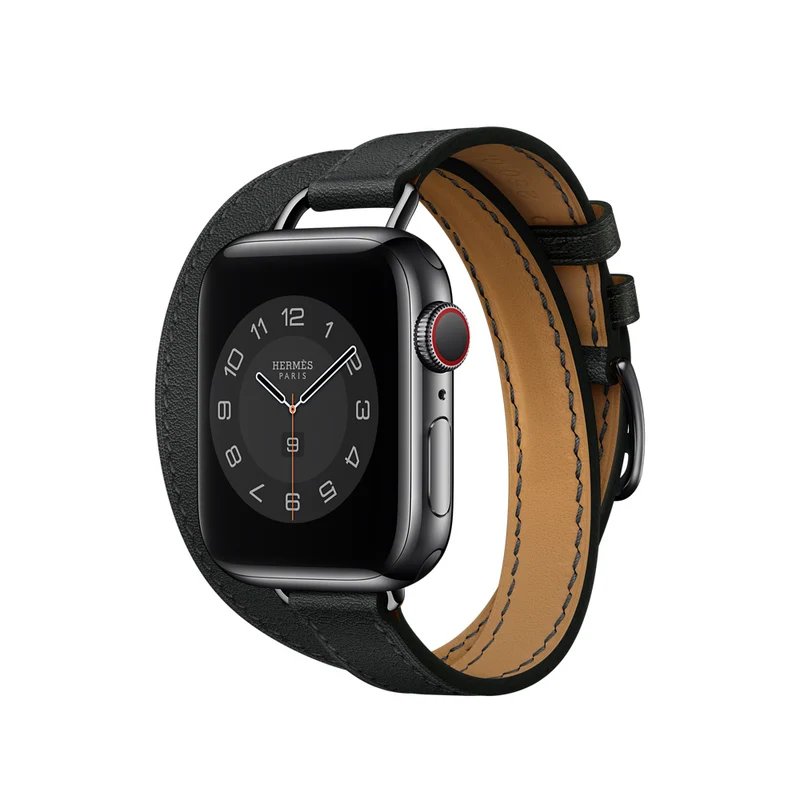 Apple Watch Hermès 40mm Noir Swift Leather Attelage Double Tour