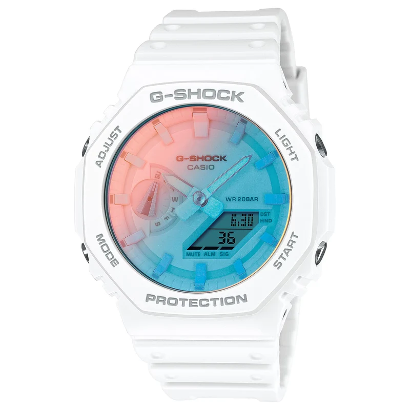 Montre Casio G-Shock GA-2100TL-7A Homme Blanc Multicolore
