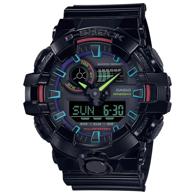 Montre Casio G-Shock GA-700RGB-1A Homme Noir
