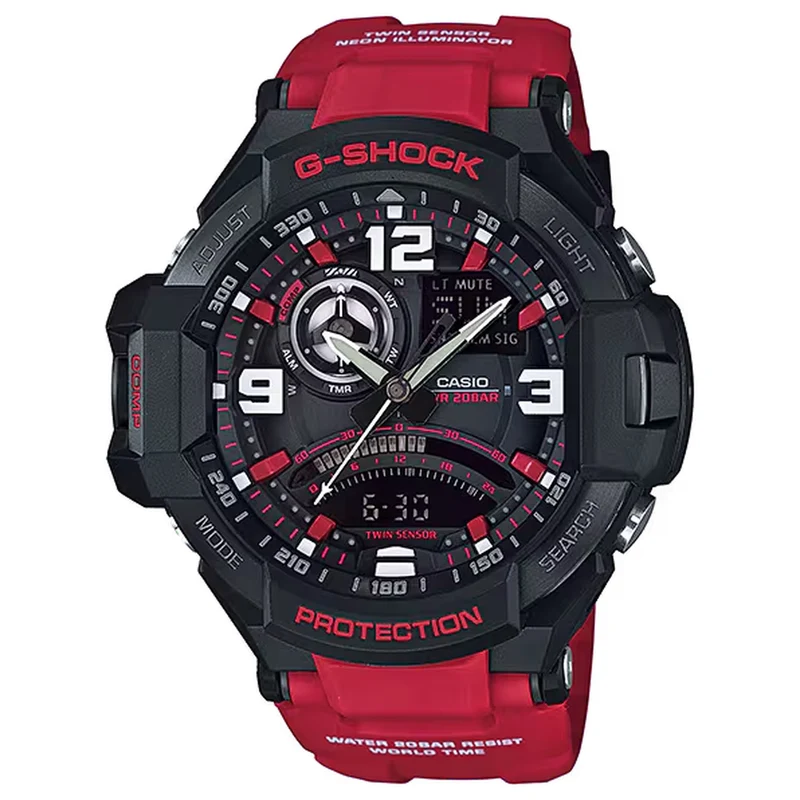 Montre Casio G-Shock GA-1000-4B Homme Noir Rouge