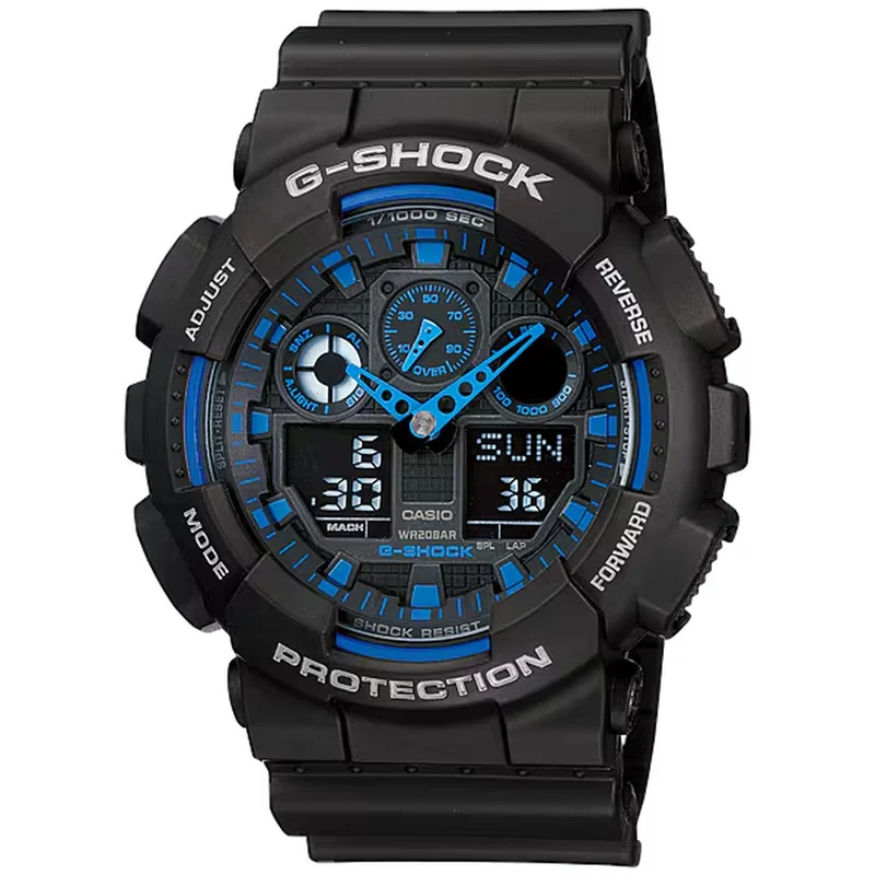 Montre Casio G-Shock GA-100-1A2 Homme Noir Bleu