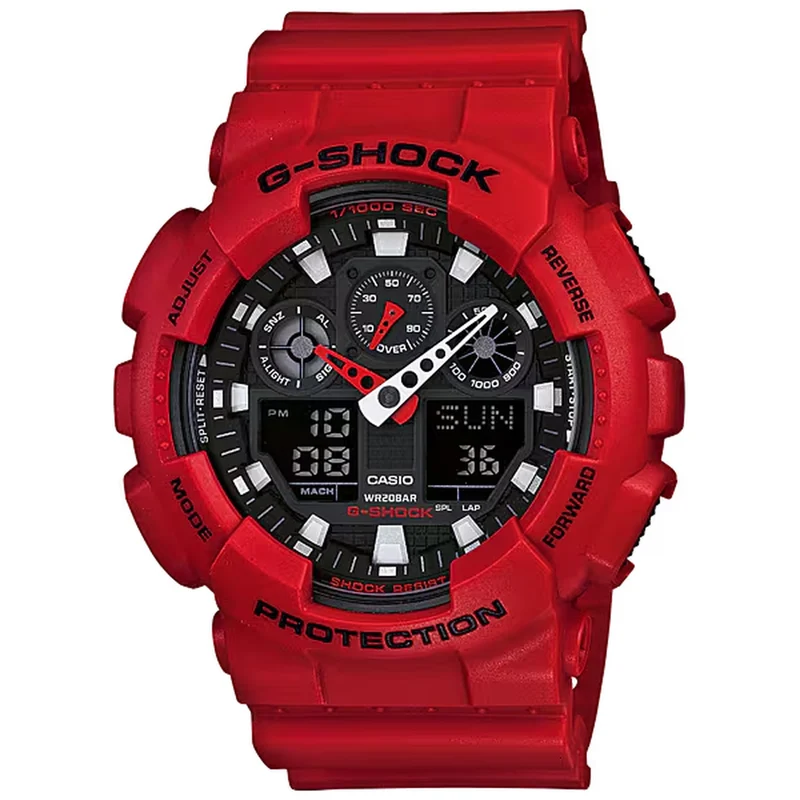 Montre Casio G-Shock GA-100B-4A Homme Rouge Noir