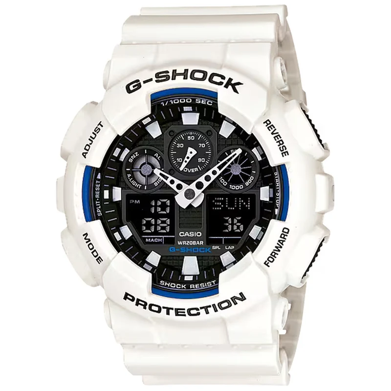 Montre Casio G-Shock GA-100B-7A Homme Blanc Noir