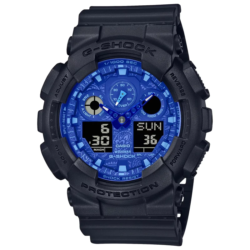 Montre Casio G-Shock GA-100BP-1A Homme Noir Bleu