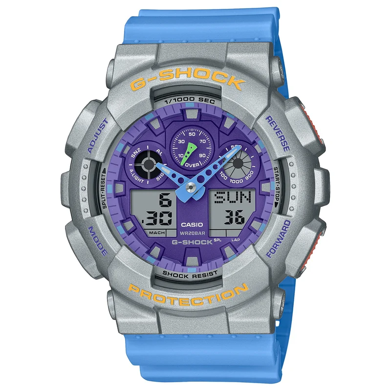 Montre Casio G-Shock GA-100EU-8A2 Homme Gris Bleu