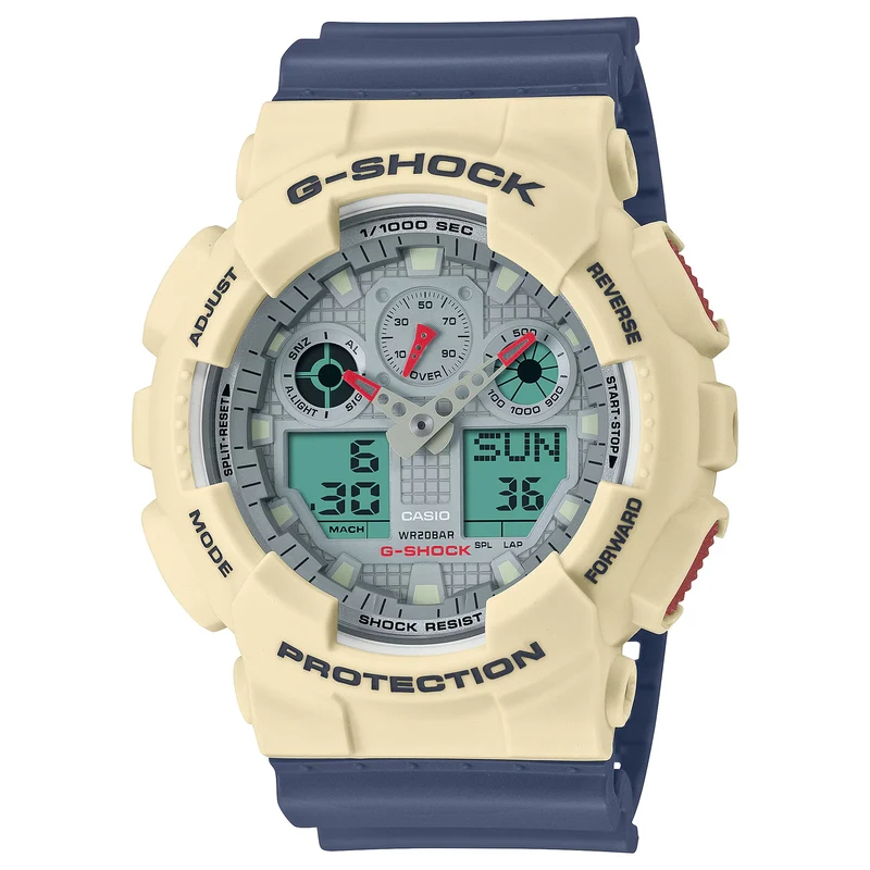 Montre Casio G-Shock GA-100PC-7A2 Homme Bleu Beige