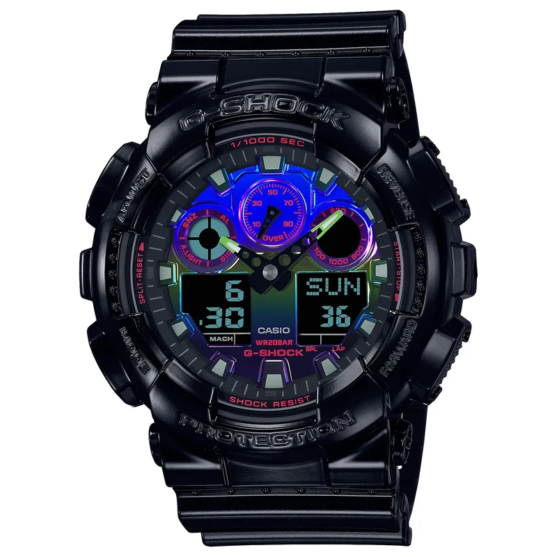 Montre Casio G-Shock GA-100RGB-1A Homme Noir