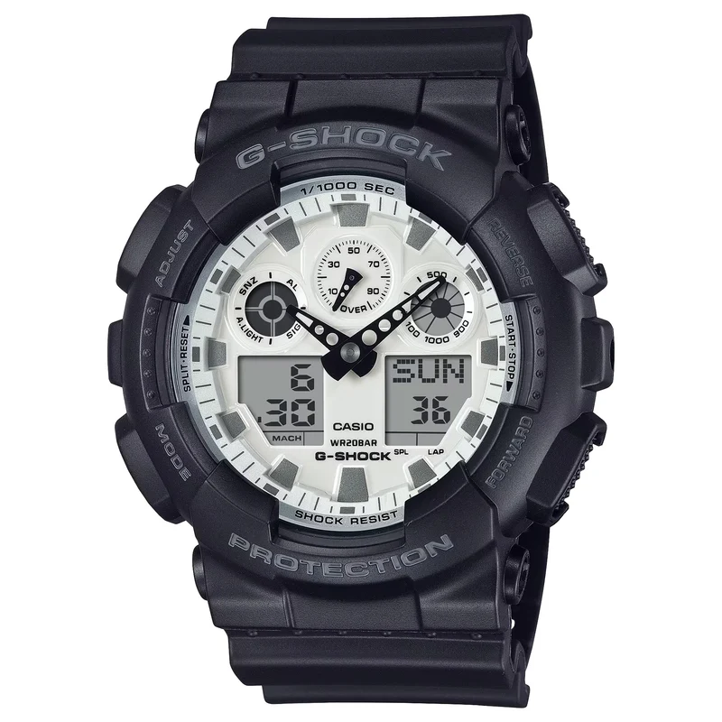 Montre Casio G-Shock GA-100WD-1A Homme Noir Blanc