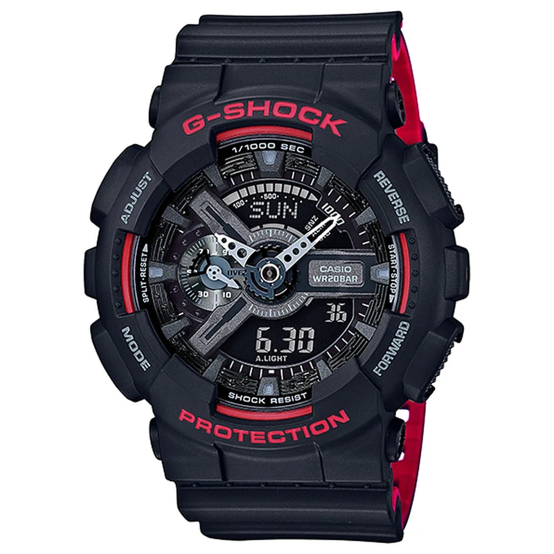 Montre Casio G-Shock GA-110HR-1A Homme Noir Rouge