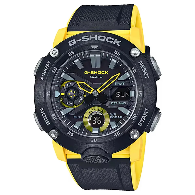 Montre Casio G-Shock GA-2000-1A9 Homme Noir Jaune