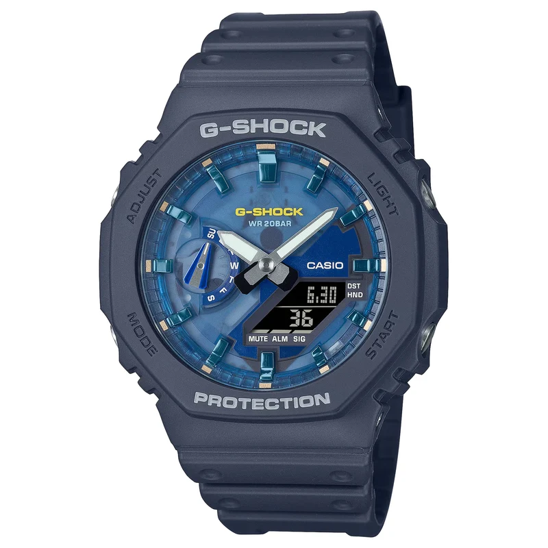 Montre Casio G-Shock GA-2100AS-2A Homme Gris Bleu