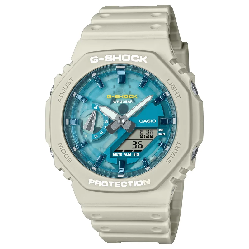 Montre Casio G-Shock GA-2100AS-5A Homme Blanc Bleu