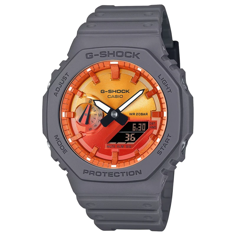 Montre Casio G-Shock GA-2100FL-8A Homme Gris Orange