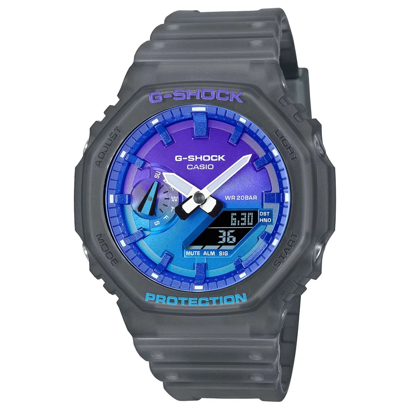 Montre Casio G-Shock GA-2100FLS-8A2 Homme Gris Violet Bleu