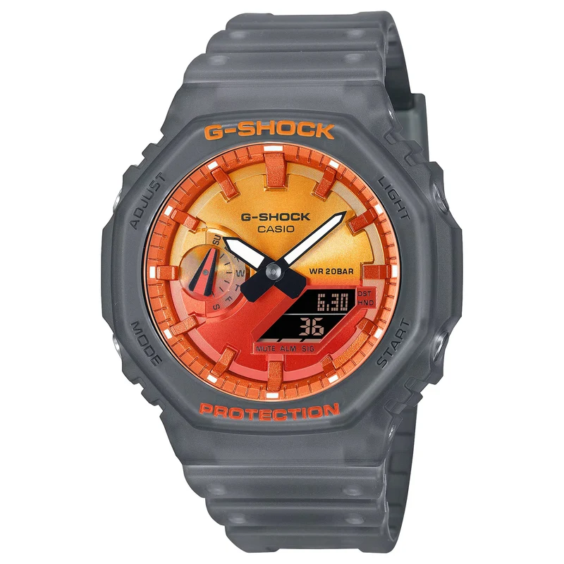 Montre Casio G-Shock GA-2100FLS-8A4 Homme Gris Orange