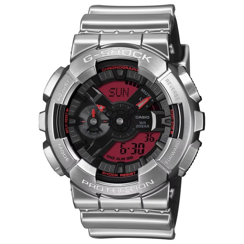 Montre Casio G-Shock GM-110YRA-8A Homme Argenté Rouge