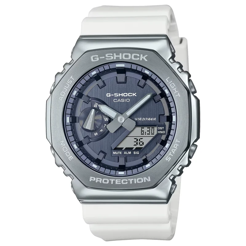 Montre Casio G-Shock GM-2100WS-7A Homme Argenté Blanc