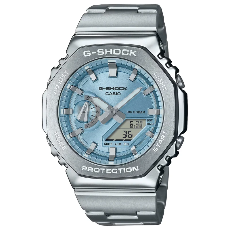 Montre Casio G-Shock GM-2110D-2A Homme Argenté Bleu