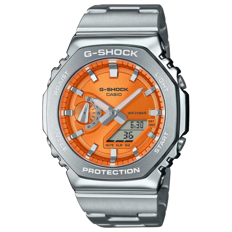 Montre Casio G-Shock GM-2110D-4A Homme Argenté Orange
