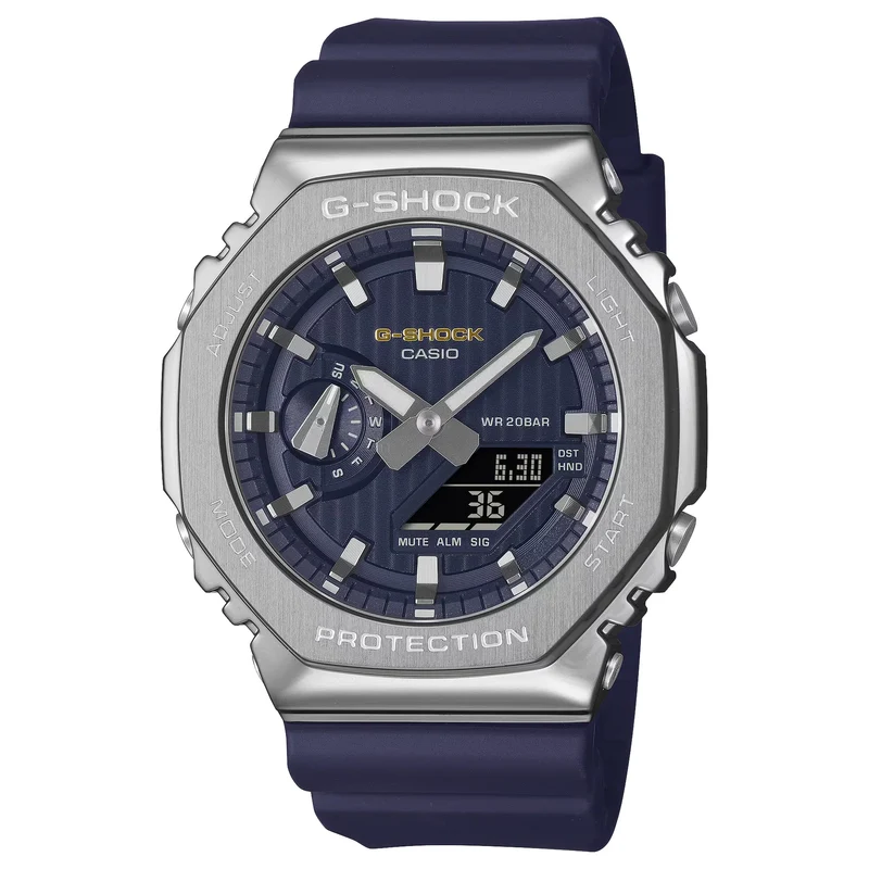 Montre Casio G-Shock GM-2110SH-2A Homme Argenté Bleu