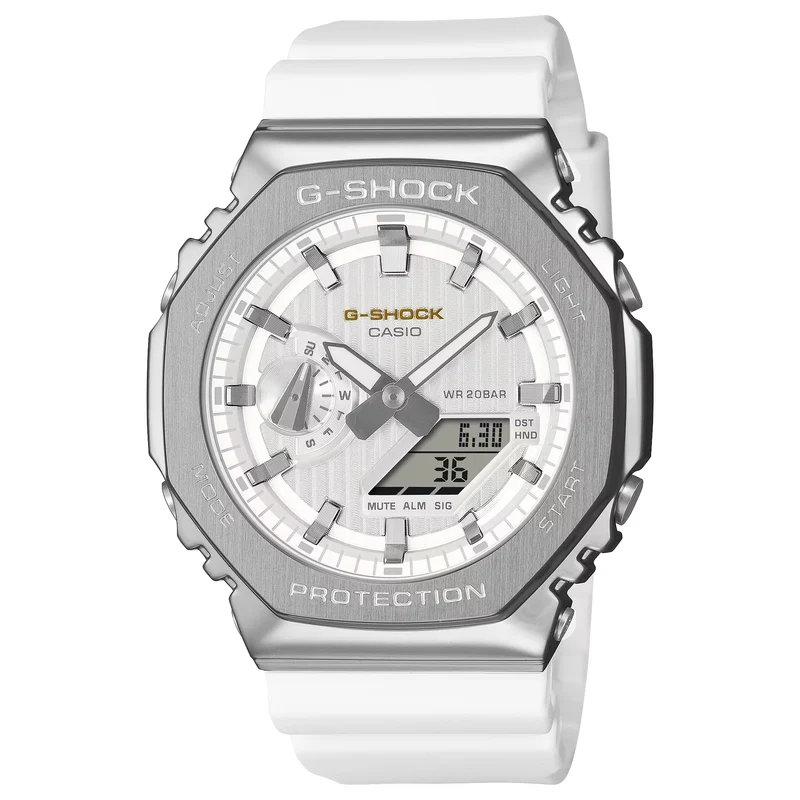 Montre Casio G-Shock GM-2110SH-7A Homme Argenté Blanc